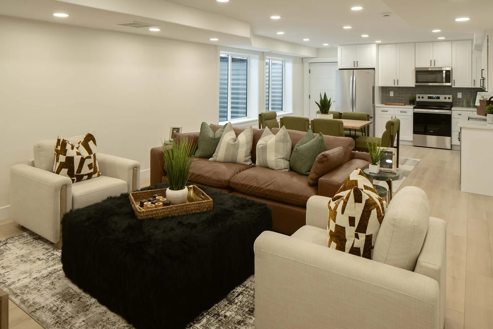 Leather sofa lounge