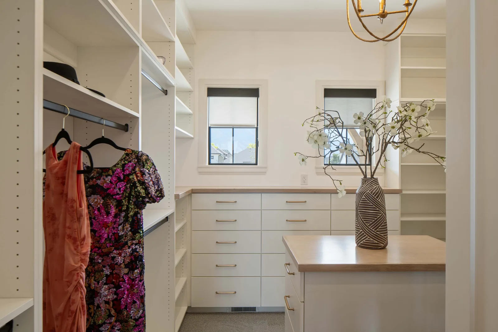 White walk-in closet