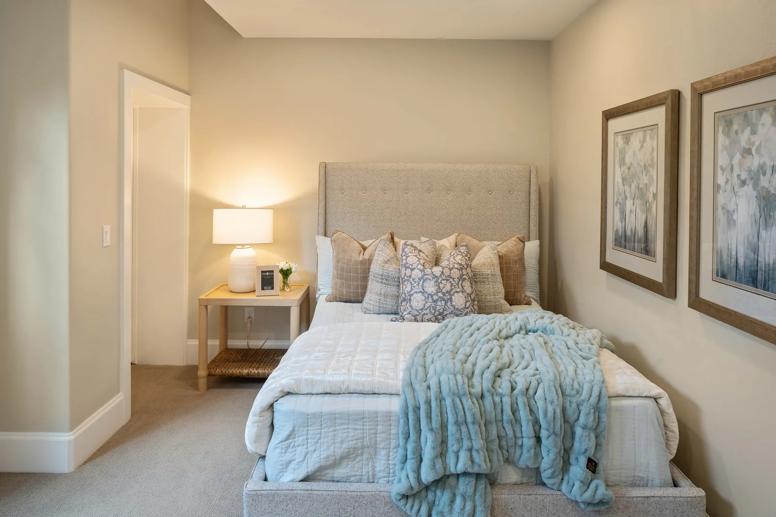 Ice-blue bedroom