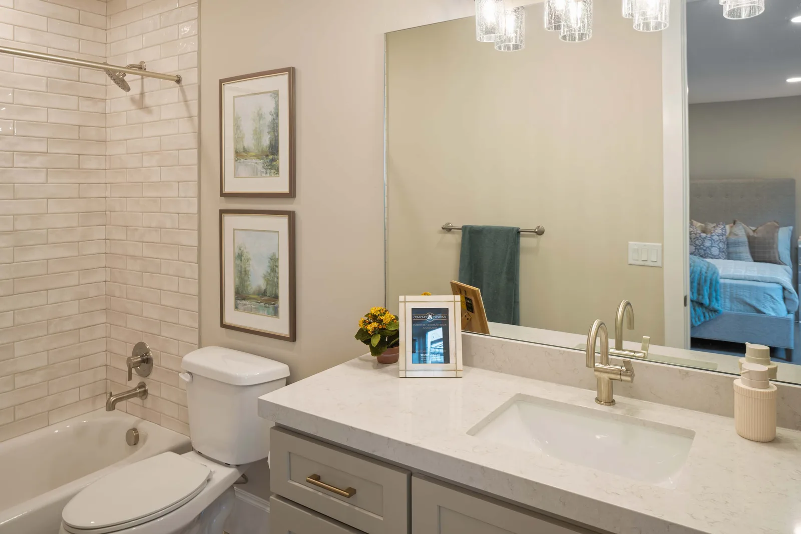 Blue guest bath