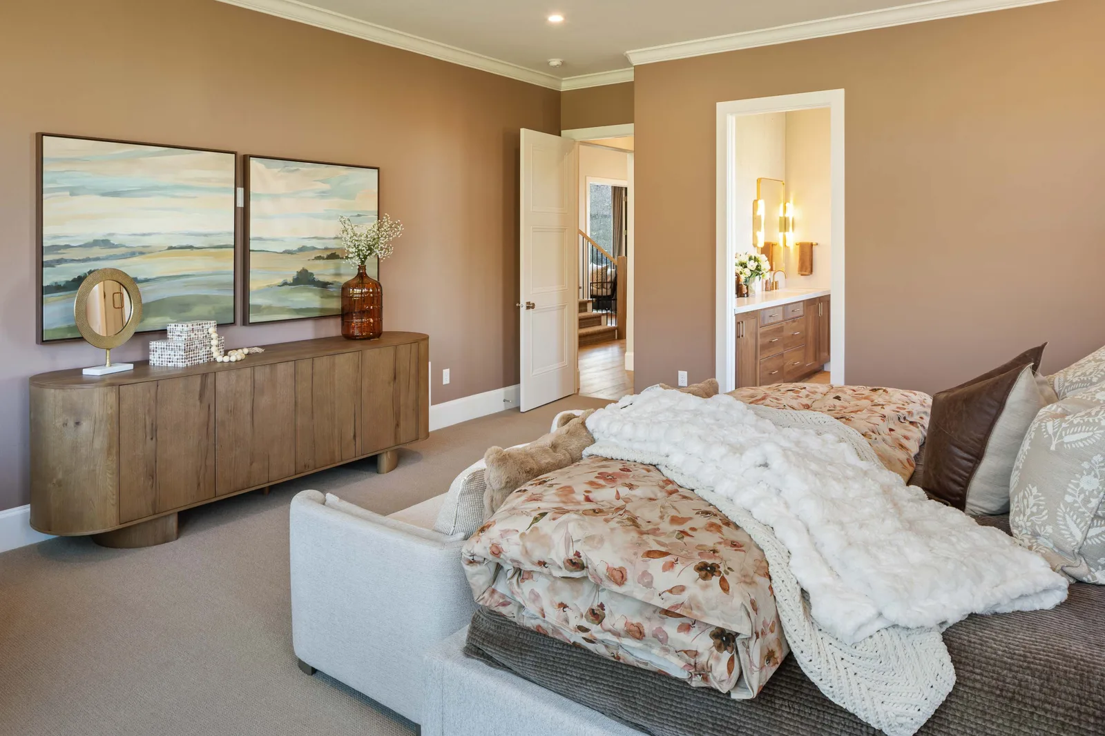 Mocha walls and mountain windows