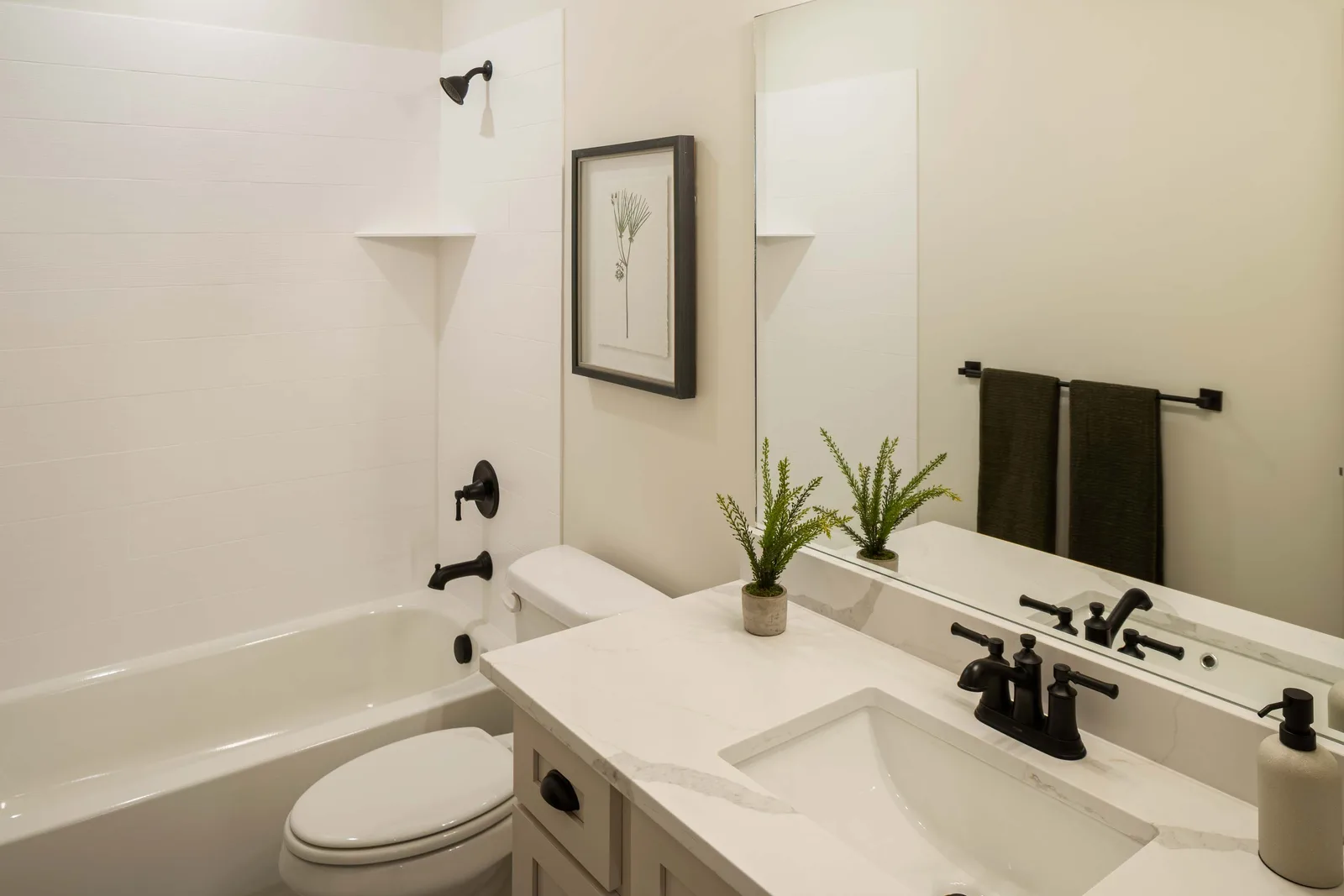 White-tile shower bath