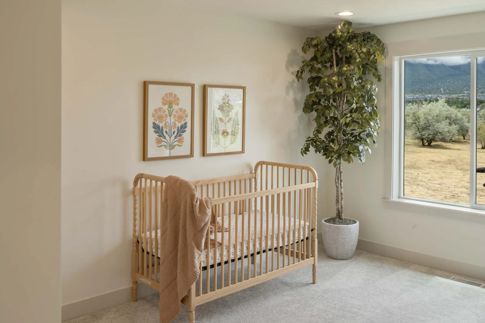 Oak nursery crib