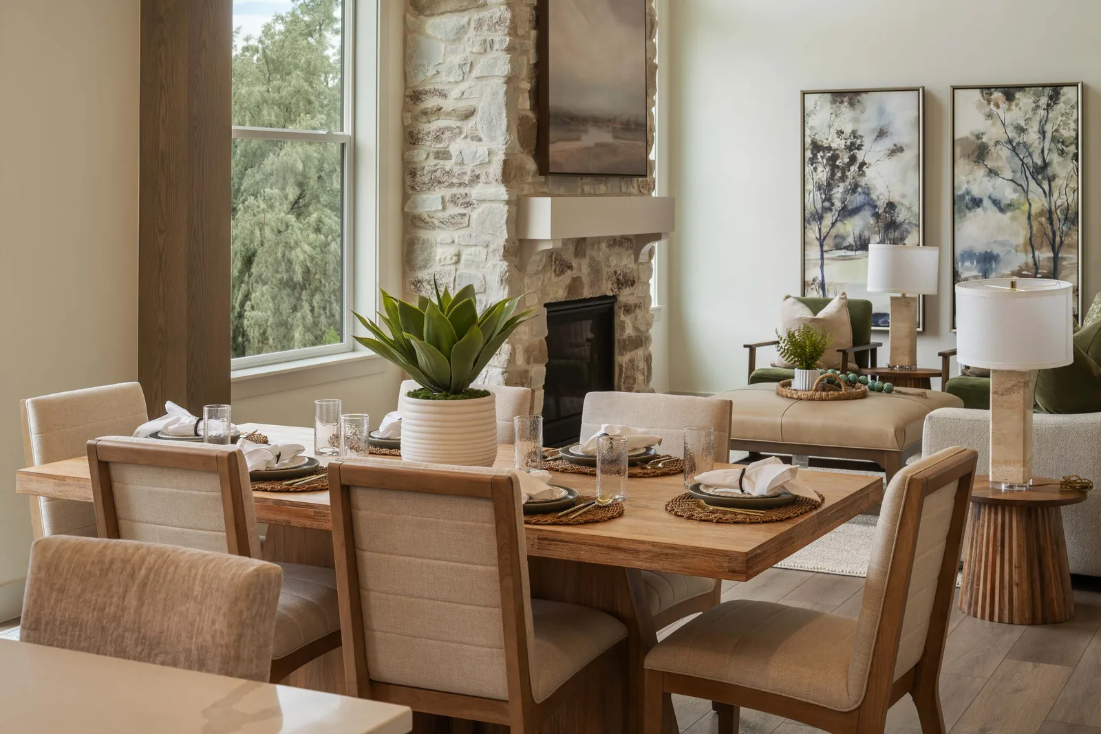Oak table by hearth