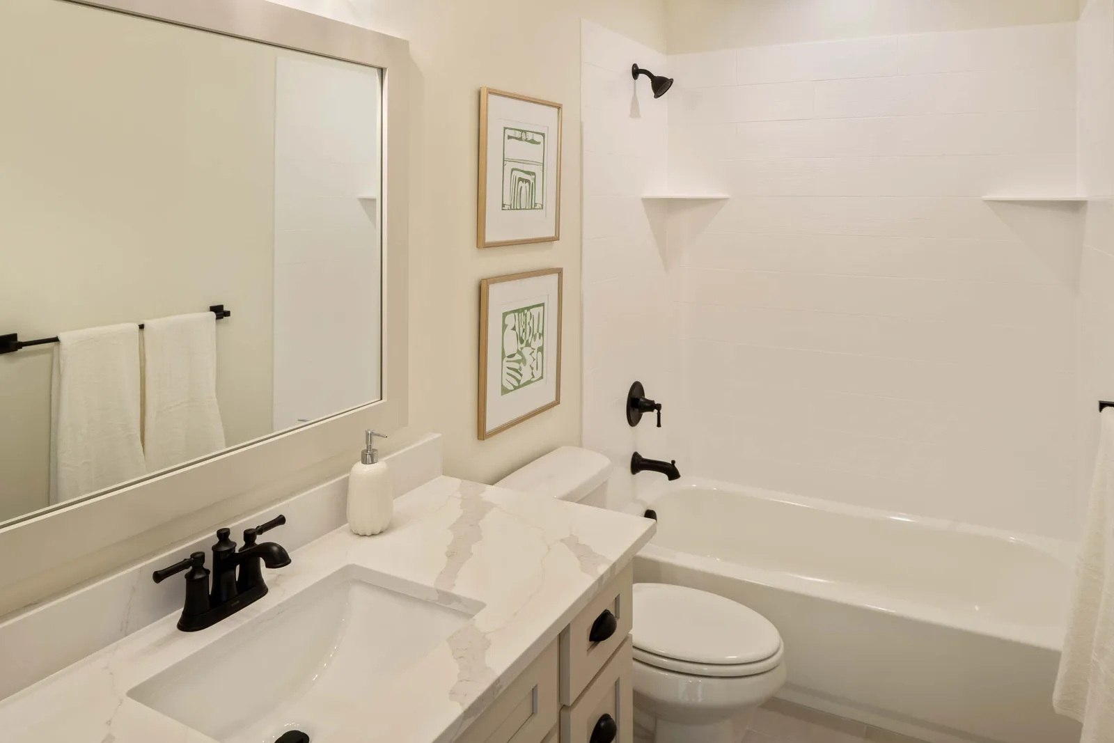 White-tile tub bath