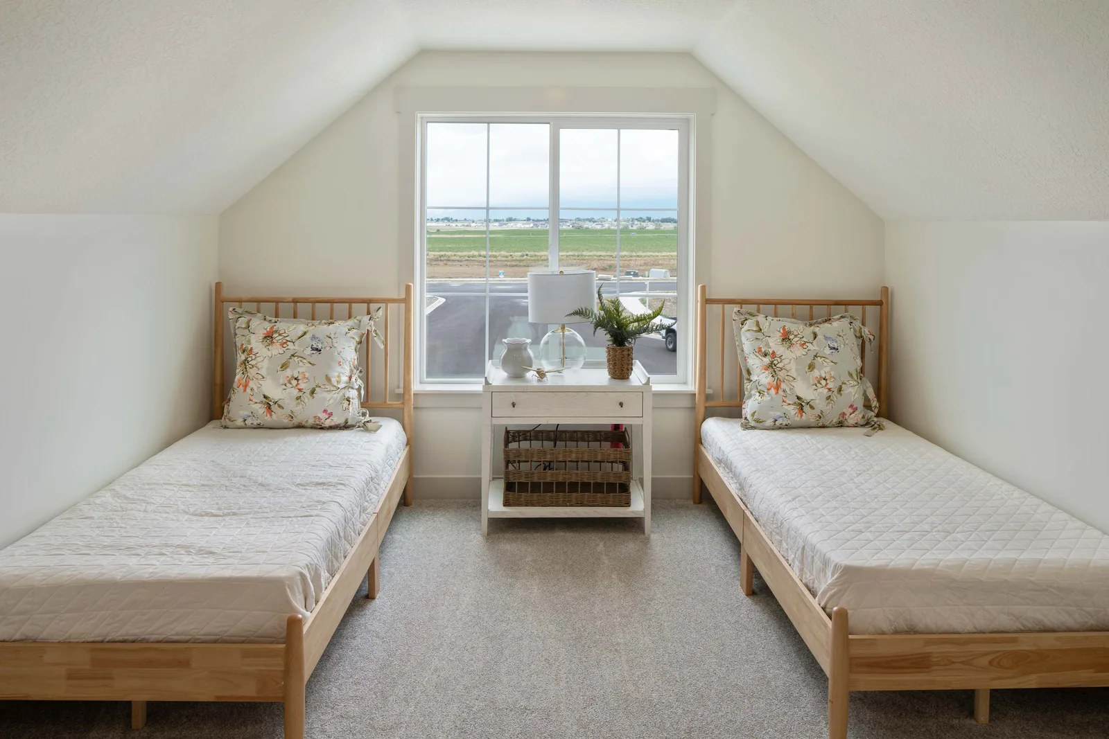 Twin beds under eaves