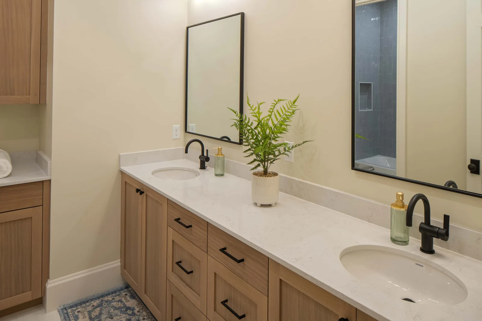 Oak double vanity