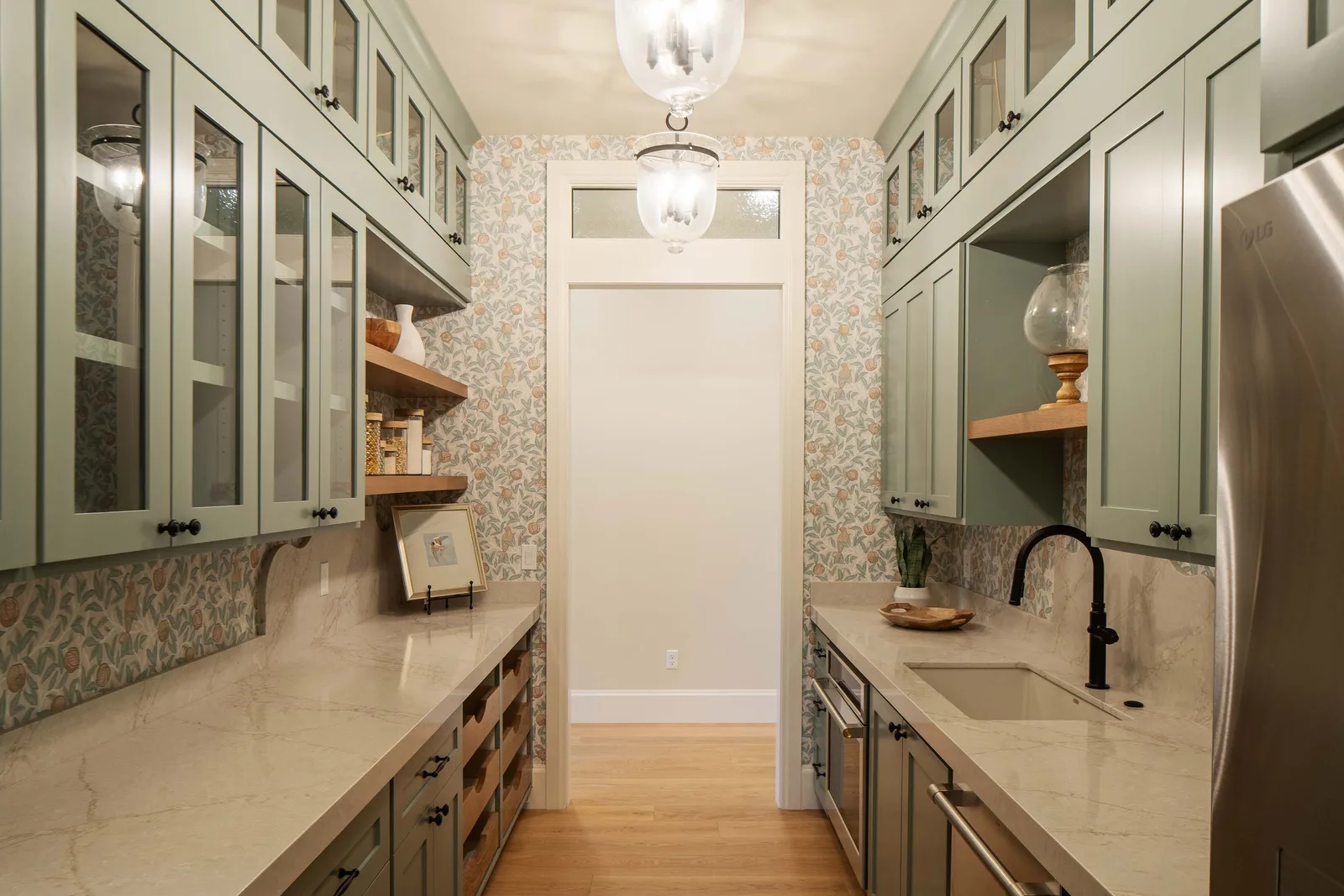 Sage botanical butler's pantry