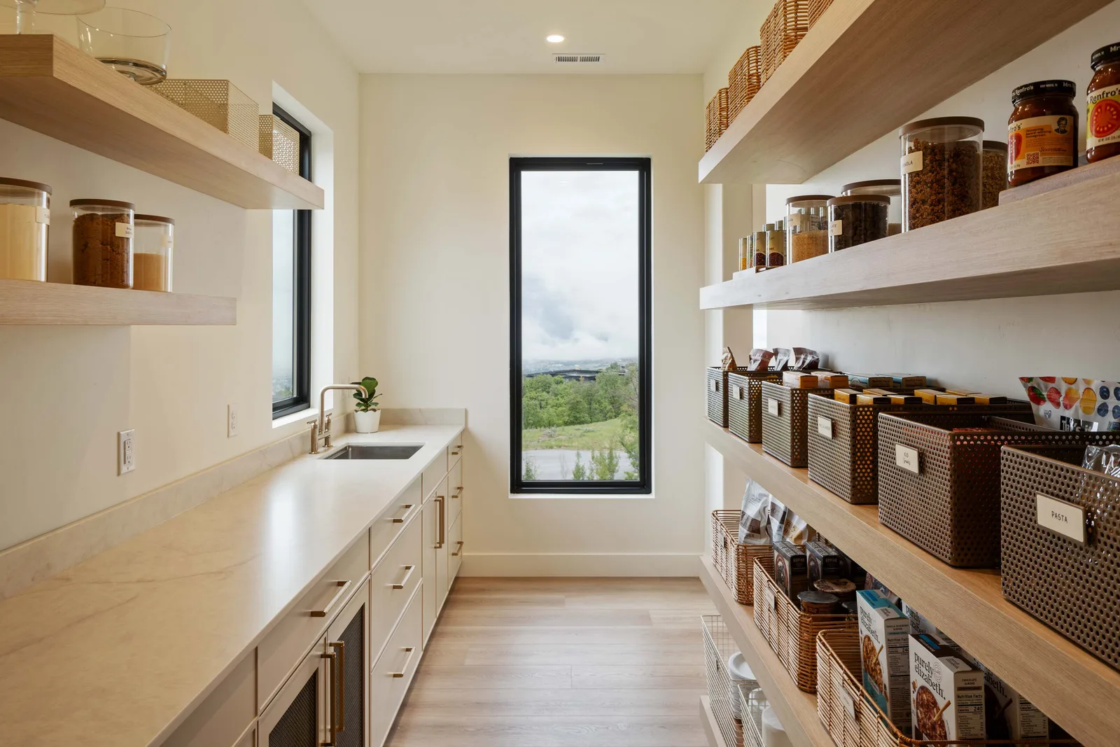 Walk-in pantry shelving
