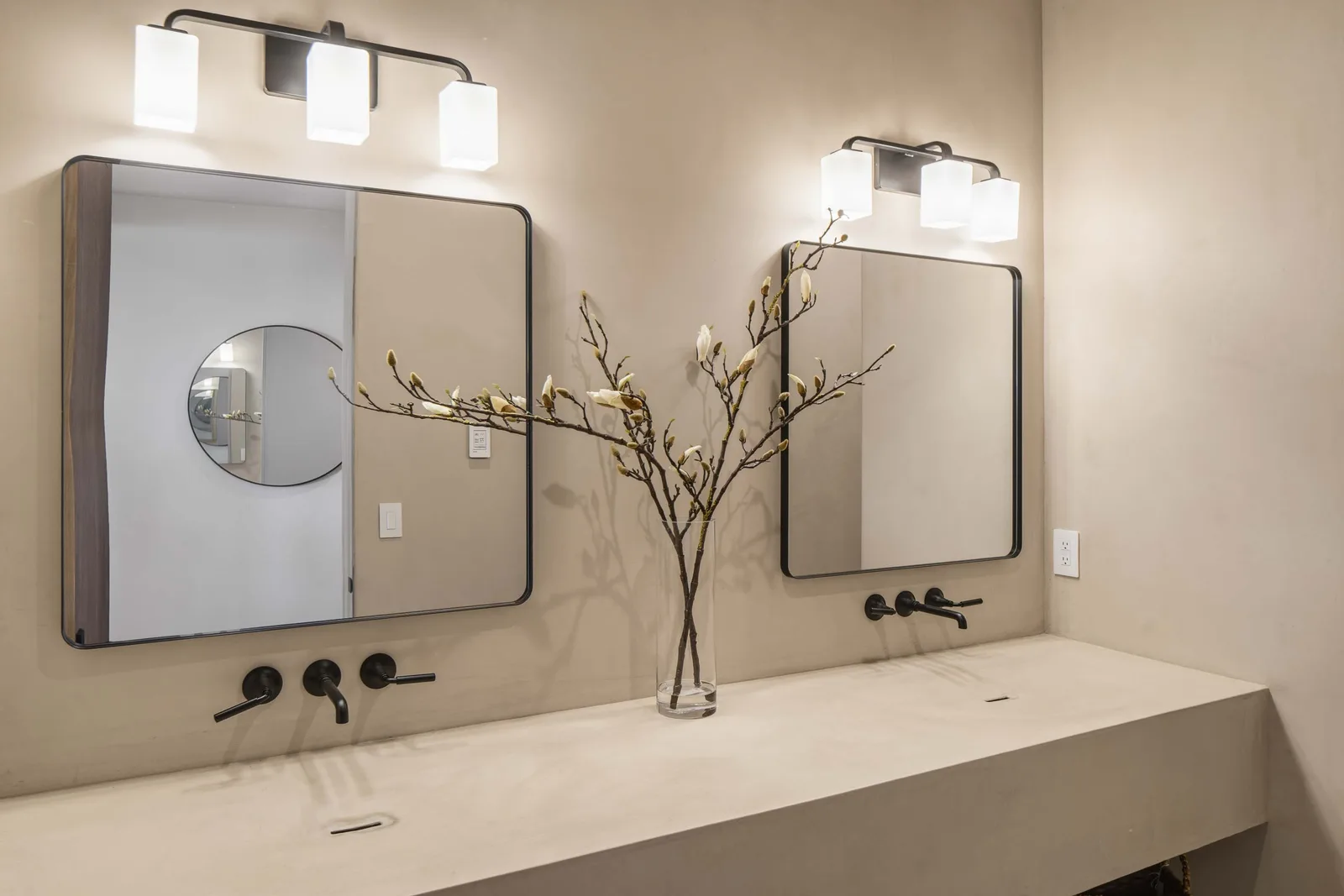 Concrete double vanity